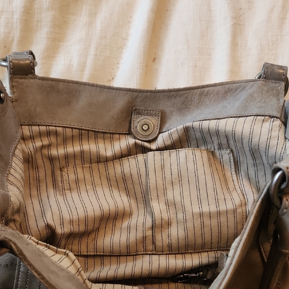 Stylish Gray Leather Tote Bag
